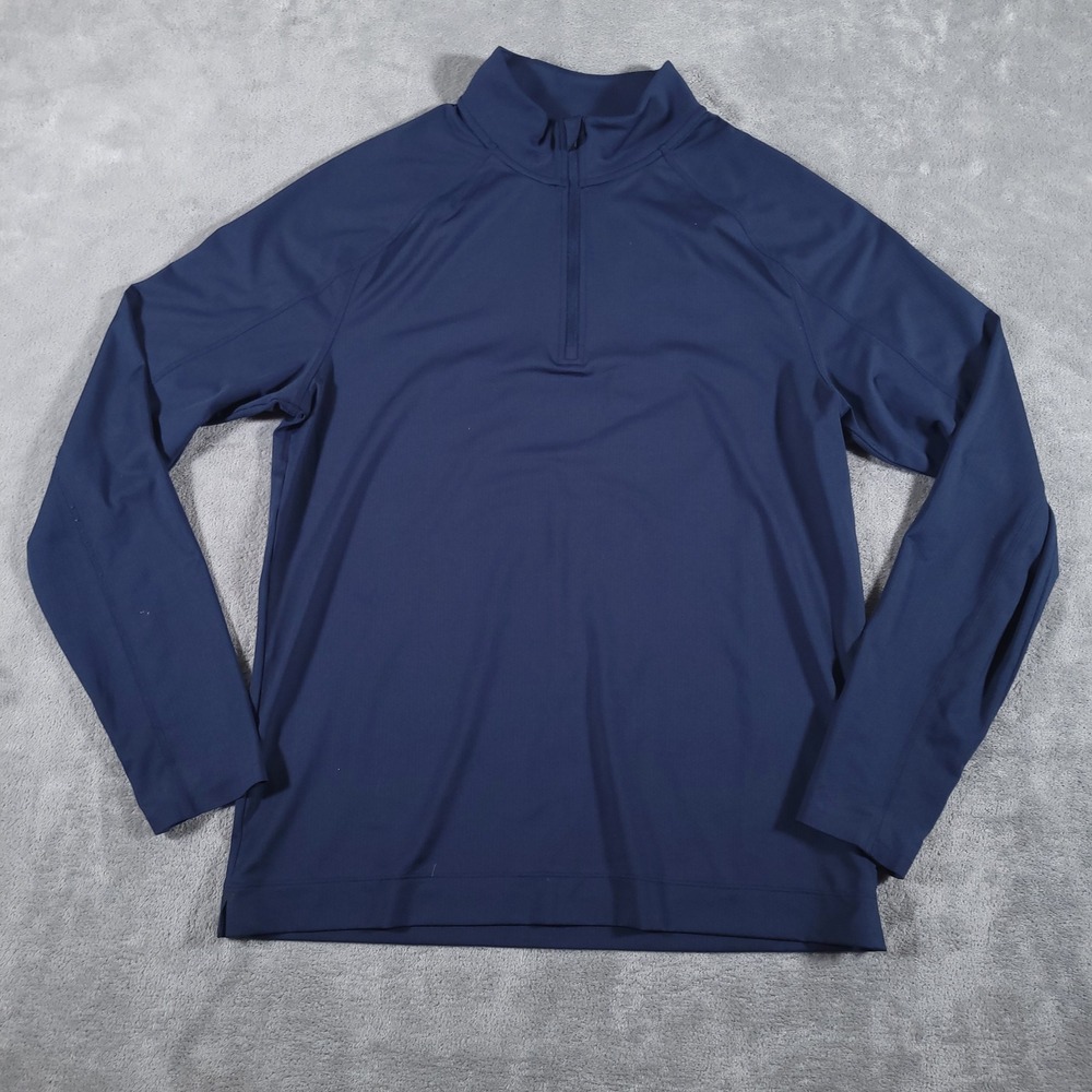 Rhone Courtside Pullover Mens M Navy Blue 1/4 Zip Performance Activewear Shirt